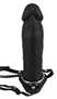 Inflatable Strap-On - üreges, szilikon dildó (fekete)