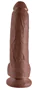 King Cock 9 - nagy tapadótalpas, herés dildó (23cm) - barna