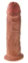 King Cock 10 - nagy tapadótalpas dildó (25cm) - sötét natúr