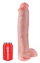 King Cock 15 - gigantikus, tapadótalpas, herés dildó (38cm) 