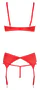 Cottelli - szíves nyitott mellemelő szett (piros)