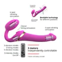 Strap-on-me S - pánt nélküli felcsatolható, léghullámos  vibrátor - kicsi (pink)