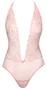 Kissable - mélyen dekoltált csipkés body (pink)