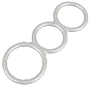 You2Toys - fém hatású tripla szilikon pénisz- és heregyűrű (ezüst)