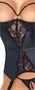 Abierta Fina - mellemelő felső harisnyatartóval (fekete)