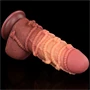 9.5'' Dual layered Platinum Silicone Cock with Rope