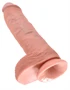 King Cock 10 herés nagy dildó (25 cm) - natúr