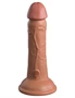 6" Dual Density Vibrating Silicone Cock  Tan