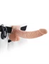 9" Vibrating Hollow Strap-On with Balls  Light/Black