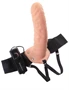 8" Vibrating Hollow Strap-On  Light/Black