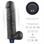 10.5" REAL SOFTEE Rechargeable Vibrating Dildo(Black)