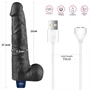 10.5" REAL SOFTEE Rechargeable Vibrating Dildo(Black)