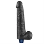 10.5" REAL SOFTEE Rechargeable Vibrating Dildo(Black)