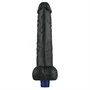 10.5" REAL SOFTEE Rechargeable Vibrating Dildo(Black)