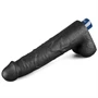 10.5" REAL SOFTEE Rechargeable Vibrating Dildo(Black)