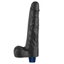 10" REAL SOFTEE Rechargeable Vibrating Dildo(Black)