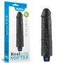 9.5" REAL SOFTEE Rechargeable Vibrating Dildo(Black)