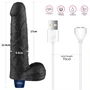 9" REAL SOFTEE Rechargeable Vibrating Dildo(Black)