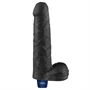 9" REAL SOFTEE Rechargeable Vibrating Dildo(Black)