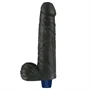 9" REAL SOFTEE Rechargeable Vibrating Dildo(Black)