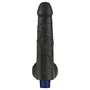 9" REAL SOFTEE Rechargeable Vibrating Dildo(Black)