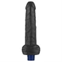 9" REAL SOFTEE Rechargeable Vibrating Dildo(Black)