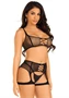 Top and garter harness O/S - black