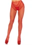 Crotchless backseam tights O/S - red