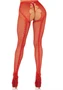 Crotchless backseam tights O/S - red