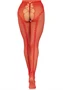 Crotchless backseam tights O/S - red
