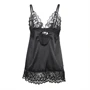 SUBBLIME - virágmintás csipke babydoll fekete L/XL