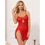 SUBBLIME - Díszes red babydoll állítható pántokkal S/M