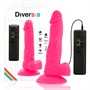 DIVERSIA - RUGALMAS VIBRÁLÓ DILDÓ RÓZSASZÍN 18 CM -O- 4 CM