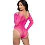 LEG AVENUE - KRISTÁLYOS HOSSZÚ UJJÚ BODYSUIT FUKSZIA