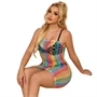 SUBBLIME - 952365 SZIVÁRVÁNYOS, CSUPASZ VÁLLÚ, HÁLÓS BODYSTOCKING EGY MÉRETBEN