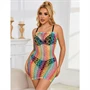 SUBBLIME - 952365 SZIVÁRVÁNYOS, CSUPASZ VÁLLÚ, HÁLÓS BODYSTOCKING EGY MÉRETBEN