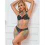 SUBBLIME - 952433 SZIVÁRVÁNYOS, MAGAS NYAKÚ, UJJATLAN, HÁLÓS BODYSTOCKING EGY MÉRETBEN