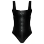LATEX - végig cipzáras latex body (fekete)