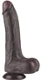 Csúszó bőr dildó – 16 x 4,2 cm, prémium fekete kivitel