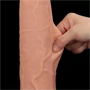 Prémium kétszeres rétegű bőr dildo 13,5 cm
