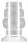 No.50 - közepes méretű üreges anális dugó - áttetsző, 10 cm
