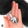 KINK – S méretű análplug műanyag farokkal, 7 x 3 cm, fekete