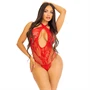 Leg Avenue – érzéki vörös csipke body, egy méret
