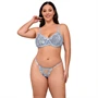 SUBBLIME - virágmintás melltartó és tanga szett, égkék L/XL