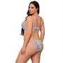SUBBLIME - virágmintás melltartó és tanga szett, égkék L/XL