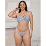 SUBBLIME - virágmintás melltartó és tanga szett, égkék L/XL