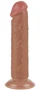 Prémium dildó – simogató bőrhatású, 17 x 4 cm, barna