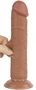 Prémium dildó – simogató bőrhatású, 17 x 4 cm, barna