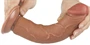Prémium dildó – simogató bőrhatású, 17 x 4 cm, barna