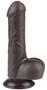 Prémium fekete csúszó bőr dildó 12 cm x 3,7 cm